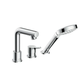 Hansgrohe Talis E Смеситель на борт ванны на 3 отв, излив 200мм, с ручным душем 1jet, цвет: хром (72417000)