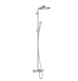 HG Crometta Showerpipe S 240 SHP: термостат для ванны + стойка с верхним душем 240мм + ручной душ со шлангом 160мм, цвет хром (27320000)