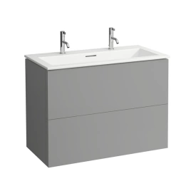 Laufen Kartell Тумба с керамической раковиной цвет белый 1000х500х725мм, с 2 выдвиж. ящиками с 2 отв. под смеситель, цвет: шиферный (8.6033.7.642.107.1)