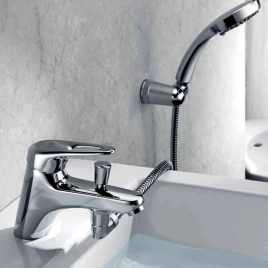 Hansgrohe Logis Смеситель на борт ванны Monotrou, на 1 отв. излив 145мм, переключатель вакумный, цвет: хром (71312000)