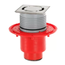 Трап HL310NPr-3000-SML с решеткой 115x115 мм-с сифоном Primus и вертикальным выпуском DN50 манжетой для соединения с SML трубой