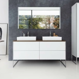 Duravit XSquare Консоль для базы на 2 раковины 1400х550 мм, цвет орех 77 (XS063GB77)