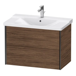 Duravit XViu Тумба подвесная 565x810x469мм, для раковины 233285, 2 ящика, цвет: walnut dark/черный матовый (XV41160B221)