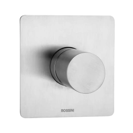 Bossini Inox Смеситель для душа на 1 выход (внешняя часть - настенная накладка и круглая ручка), цвет: глянцевая сталь (INZ047.030)
