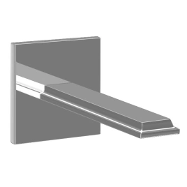 Gessi Eleganza Настенный излив на 1/2 для монтажа с удаленным управлением 46112+46106 (не входит в комплект), цвет: Finox (46100#149)