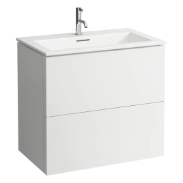 Laufen Kartell комплект:тумба с керамической раковиной цвет белый 800х500х725мм, с 2 выдвиж. ящиками с 1 отв. под смеситель, цвет: белый матовый (8.6033.5.640.104.1)