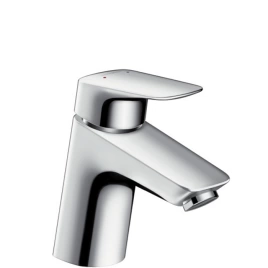 Hansgrohe Logis Смеситель для раковины 70 на 1 отв. с донным клапаном Push-Open, излив 107мм, h67мм, цвет: хром (71077000)