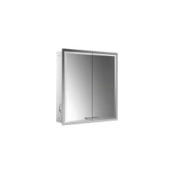 EMCO Prestige2 Зеркальный шкаф 615 мм, встраиваемый, LED-подсветка, 2 двери, 2 полки, розетка, без EMCO light system (9897 071 01)