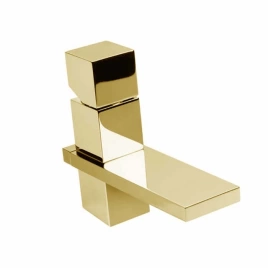 Bossini Cube Смеситель для раковины на 1 отв, c заглушкой 1 1/4, цвет: золото (Z004301.021)