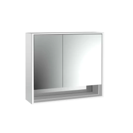 Emco Loft Зеркальный шкаф с подсветкой LED с с ниж.отделением навесная модель, 800 mm, 2-дверки, широкая дверка справа зеркальная задняя стенка (9798 052 08)