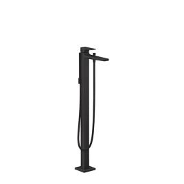 Hansgrohe Metropol Смеситель для ванны, на 1 отв, напольный, с ручным душем, излив 235мм, цвет: черный матовый (без встройки) (32532670)