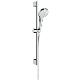 HG Croma Seleсt S Душевой набор: штанга 650mm, ручной душ 110, 1jet (Rain), EcoSmart, шланг, цвет: белый/хром (26565400)