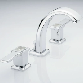THG METROPOLIS CRISTAL CLAIR A MANETTES Смеситель для раковины на 3 отверстия, с донным клапаном, цвет хром (A2B-A02-151)