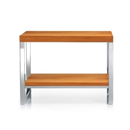 Decor Walther Wood SM Скамейка с полкой 60x30x44см, цвет: сталь полированная /светлый бук (927186)