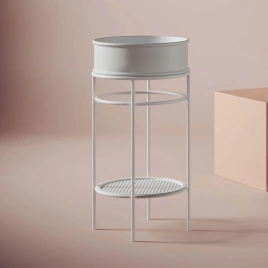 Artceram VOGUE Металическая структура 44хh72,5см с раковиной Atelier без отв. под смеситель, с сетчатой полочкой, напольный, цвет: белый матовый (ATL001 01 00)