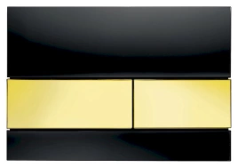 Кнопка смыва TECE Square 9240808 черное стекло-кнопка золото