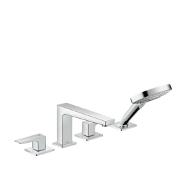 Hansgrohe Metropol Смеситель на край ванны, на 4 отв, излив 197мм, ручной душ 3jet, цвет: хром (32552000)
