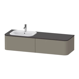 Duravit Happy D.2 Plus Тумба подвесная 354x1600x550мм 2 ящика, SX, цвет: stone grey satin matt (HP4954L9292)