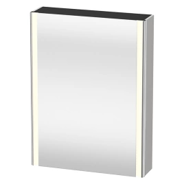 Duravit XSquare Шкаф зеркальный 600х156 мм, 1 зерк дверца, 2 стекл полки, 1 дер полка, 1 выкл, 1 розетка, цвет Скандинавский белый шелковисто-матовый (XS7111L3939)