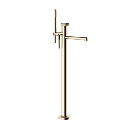 GESSI ANELLO Смеситель для ванны напольный, с ручным душем и шлангом 1500 мм, внешняя часть, цвет Finox Brushed Nickel (63328#149)
