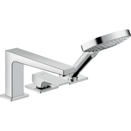 Hansgrohe Metropol Смеситель на край ванны, на 3 отв, излив 197мм, ручной душ 3jet, цвет: хром (32551000)
