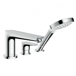 Hansgrohe Talis E Смеситель на борт ванны, на 3 отв, излив 196мм, с ручным душем 1jet, цвет: хром (71731000)