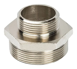 Ниппель STOUT НН переходной 2 x 1 1/4 никелированный