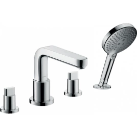 Hansgrohe Metris S Смеситель на край ванны, на 4 отв, излив 171мм, ручной душ 3jet, цвет: хром (31443000)