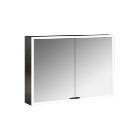 Emco Prime Зеркальный шкаф с подсветкой LED Facelift навесная модель, 1000 mm, 2-дверки, IP 20, цвет черный зеркальная задняя стенка (9497 135 83)