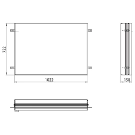 Emco Asis prime Встраиваемая рама для зеркального шкафа, B1022xH722mm (9497 000 12)