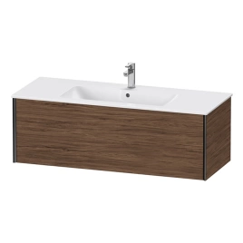 Duravit XViu Тумба подвесная 400x1210x480мм, для раковины 233612, 1 ящик, цвет: walnut dark/черный матовый (XV40280B221)