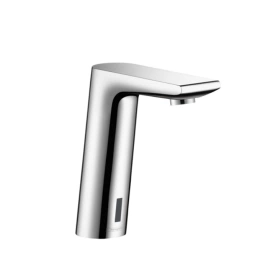 Hansgrohe Metris S Эл. смеситель для раковины, на 1 отв, излив 128мм, h145мм, без регул.ттемпературы, питание от батареек, цвет: хром (31101000)