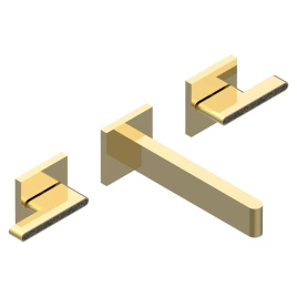 THG ICON-X CARBONE GOLD A MANETTES Смеситель для раковины настенный, на 3 отверстия, внешняя часть, цвет полированное золото (U7T-F01-40GB)