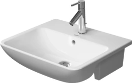 Раковина Duravit ME by Starck встр до половины с перел с 3 отв под смеситель включая крепление для встраивания в деревянную столешницу 550x455мм Цвет Белый (378550030)