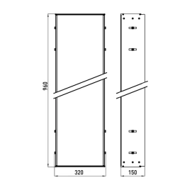 EMCO Asis монтажная рама 320х960 мм, для модулей 300 (9770 000 61)