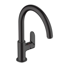 Hansgrohe Vernis Blend M35 Кухонный смеситель, на 1 отв, однорычажный, с поворотным изливом 220мм, h209, 1jet, цвет: матовый черный (71870670)