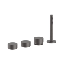 Fantini AF/21 Смеситель на борт ванны, 4 отв, без излива, цвет: Matt Gun Metal PVD (27 P5 A267)
