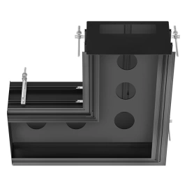 GESSI BINARIO Профиль угловой 740х740 мм, для 5 модулей, установка Easy-Fix, цвет Black XL (61151#299)