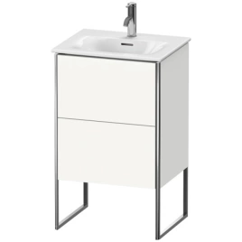 Duravit XSquare Тумба напольная под раковину 234453, 2 яшика, встроенные ножки с регулировкой по высоте, 592x510x418мм, цвет White High Gloss (XS452102222)