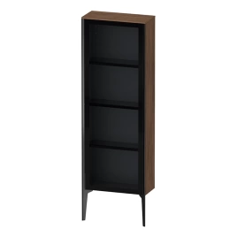 Duravit XViu Шкаф подвесной 1330x500x240мм, со стеклянной дверью, 3 стеклянные полки (петли справа), цвет: walnut dark/черный матовый (XV1366RB221)