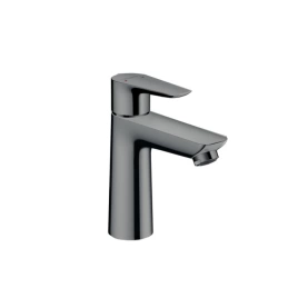 Hansgrohe Talis E Смеситель для раковины 110, на 1 отв, с донным клапаном, излив 112мм, цвет: шлифованный черный хром (71710340)