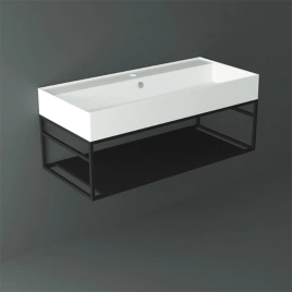 SIMAS AGILE Структура металлическая 101x46xh28 см, подвесная, для раковины AG101, с 1 полкой, цвет черный матовый (AGSS101)
