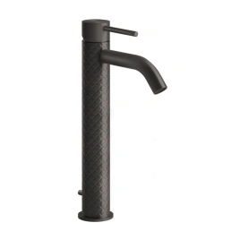 GESSI 316 Смеситель высокий для раковины на 1 отверстие с донным клапаном, h=305мм, излив 123мм, цвет: brushed black metal pvd (54104#707)