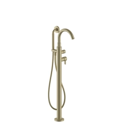 Fantini Icona Classic Смеситель напольный для ванны с ручной лейкой, цвет: Matt British Gold PVD (53 P6 R080B)