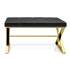 Decor Walther Bench Скамейка 81x41x43см, экокожа, цвет: золото /черный (508927)