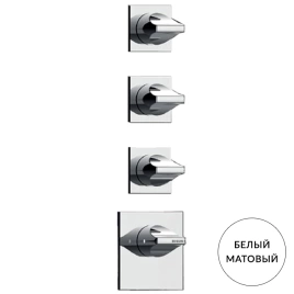 BOSSINI APICE Смеситель для душа встраиваемый, термостатический, 3 запорных вентиля, внешняя часть, цвет белый матовый (Z035205.045)