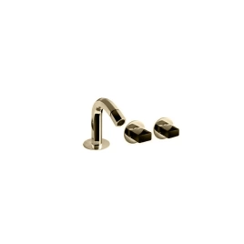 Fantini Venezia Смеситель для биде, 1 отв, с донным клапаном, излив 120мм, цвет: Matt British Gold PVD (29 P6 N411SB)