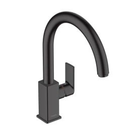 Hansgrohe Vernis Shape M35 Кухонный смеситель, на 1 отв, однорычажный, с поворотным изливом 221мм, h209, 1jet, цвет: матовый черный (71871670)