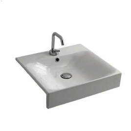 Раковина KERASAN Cento 50x45 полувстраиваемая с 1 отв под смеситель цвет белый (3546bi*1)