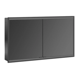 EMCO Prime2 Зеркальный шкаф 1200xh700мм с подсветкой, встраиваемый, 2 двери, 2 полки, розетка, цвет: черный (9497 060 56)